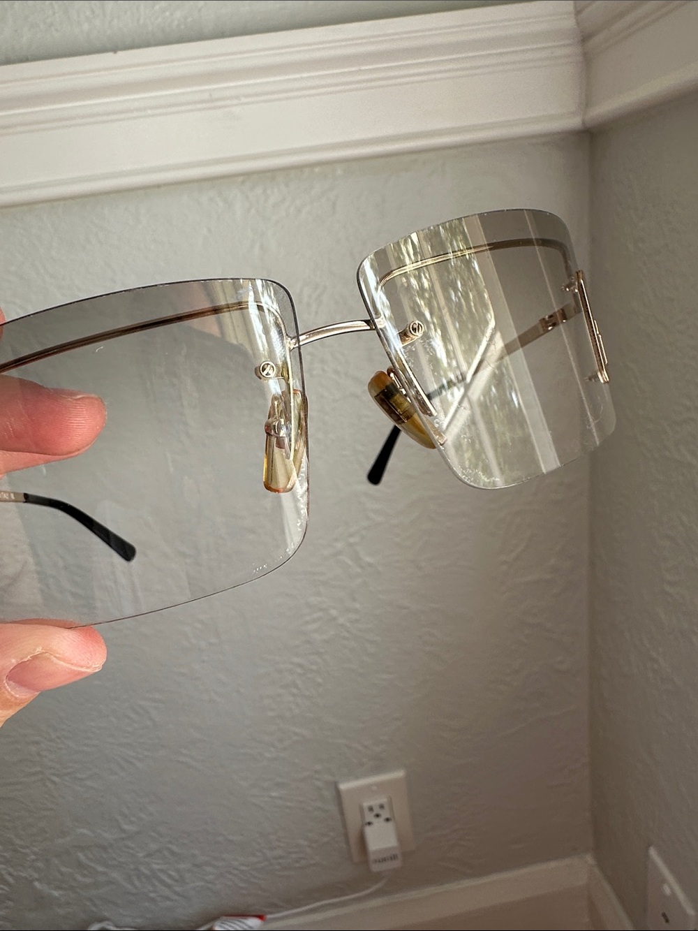 Dolce & Gabbana Rimless Sunglasses — DG444s Brown Gradient Lenses - Picture 8 of 13